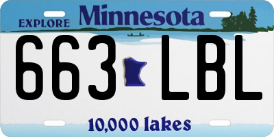 MN license plate 663LBL