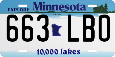 MN license plate 663LBO