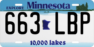 MN license plate 663LBP