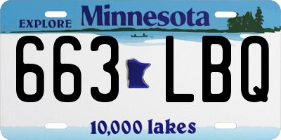 MN license plate 663LBQ
