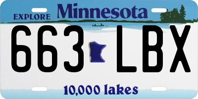 MN license plate 663LBX