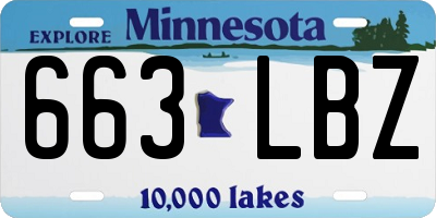 MN license plate 663LBZ