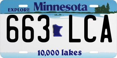 MN license plate 663LCA