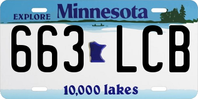 MN license plate 663LCB