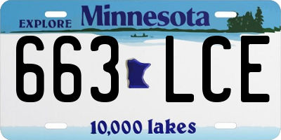 MN license plate 663LCE