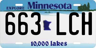 MN license plate 663LCH