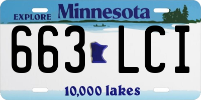 MN license plate 663LCI