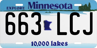 MN license plate 663LCJ