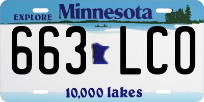 MN license plate 663LCO
