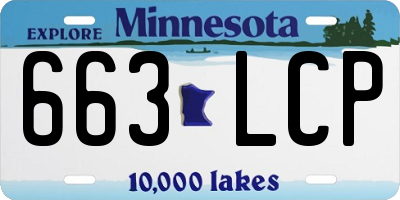 MN license plate 663LCP
