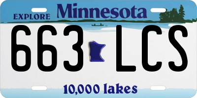 MN license plate 663LCS