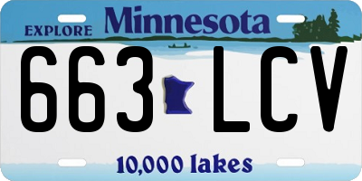 MN license plate 663LCV
