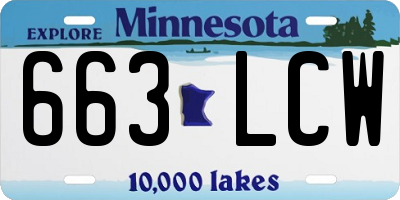 MN license plate 663LCW