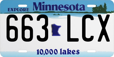 MN license plate 663LCX