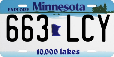 MN license plate 663LCY