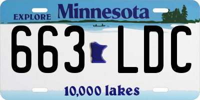 MN license plate 663LDC