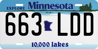 MN license plate 663LDD