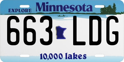 MN license plate 663LDG