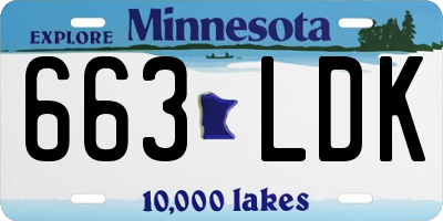 MN license plate 663LDK