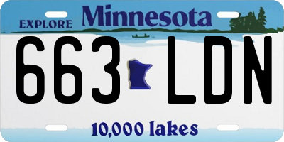MN license plate 663LDN