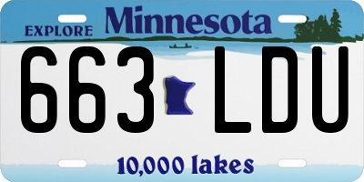 MN license plate 663LDU