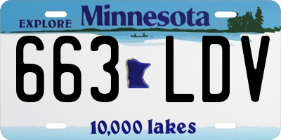 MN license plate 663LDV