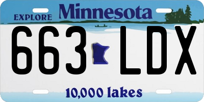 MN license plate 663LDX