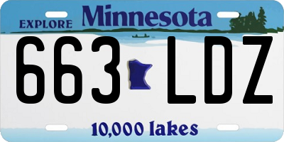 MN license plate 663LDZ