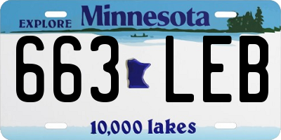 MN license plate 663LEB