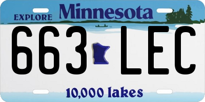 MN license plate 663LEC
