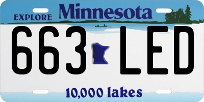 MN license plate 663LED