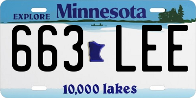 MN license plate 663LEE