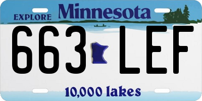 MN license plate 663LEF