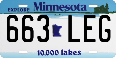 MN license plate 663LEG