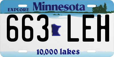 MN license plate 663LEH