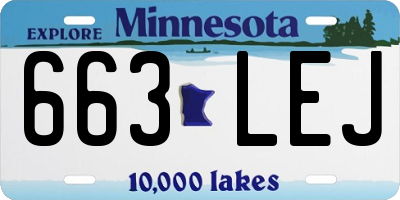 MN license plate 663LEJ