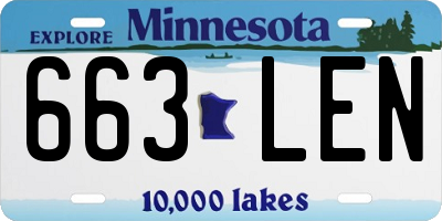 MN license plate 663LEN