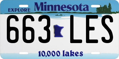 MN license plate 663LES