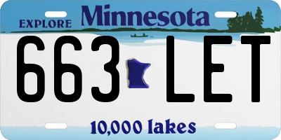 MN license plate 663LET