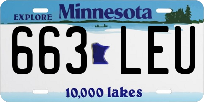 MN license plate 663LEU