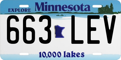 MN license plate 663LEV