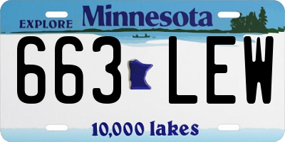 MN license plate 663LEW