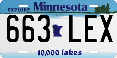 MN license plate 663LEX