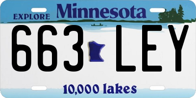 MN license plate 663LEY