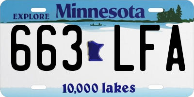 MN license plate 663LFA