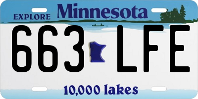 MN license plate 663LFE