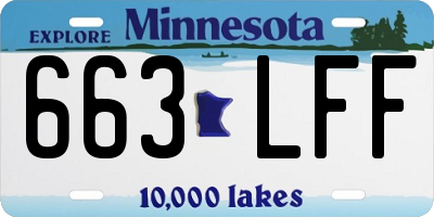 MN license plate 663LFF