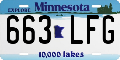 MN license plate 663LFG