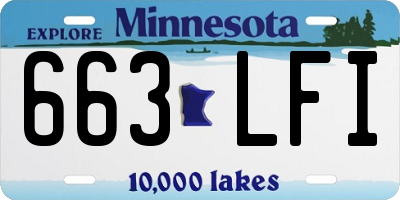 MN license plate 663LFI
