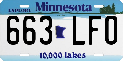 MN license plate 663LFO